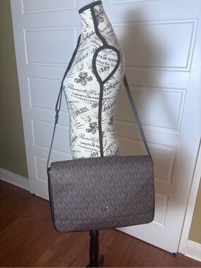 Michael Kors Brown MK Logo Messenger Bag